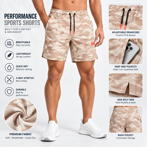 Ropa Deportiva para Hombre, Conjunto de Entrenamiento con Camuflaje, Camiseta Deportiva Transpirable, Pantalones Cortos, Ropa Deportiva Personalizada, Marca Privada, Ropa de Fitness - Product Image 2