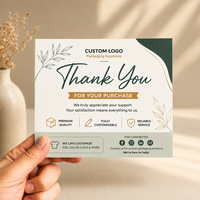 Carte de remerciement personnalisée pour emballage de petites entreprises, logo en feuille d'or, carte de remerciement personnalisée