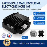 Boîtier Électrique de Haute Précision en Alliage ADC12 Usiné CNC avec Revêtement Poudré Professionnel, Pièces de Moulage sous Pression Électroniques
