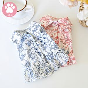 เสื้อพิมพ์ลายวินเทจกระโปรงสำหรับสัตว์เลี้ยงกระโปรงตุ๊กตาสุนัขแมวเสื้อผ้าแฟชั่นสำหรับสัตว์เลี้ยงสไตล์ญี่ปุ่นและเกาหลี - Product Image 6