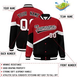 Blouson universitaire de baseball personnalisé, style Letterman, avec logo brodé, unisexe adulte, manches longues, tissé, automne, col rabattable - Product Image 3
