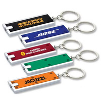 Porte-clés lampe de poche LED en plastique de poche Offre Spéciale logo personnalisé cadeau promotionnel mini porte-clés torche porte-clés lumière LED rectangulaire