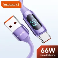 Cable USB Tipo-C Toocki 6A 66W de Carga Rápida USB2.0 con Silicona Líquida para Mate 60 50 P50 para S23 para 13