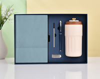 Ensemble cadeau de carnet en twill élégant personnalisé, logo personnalisé, cadeau d'entreprise, journal A5, kit de 5 pièces, tasse à café, clé USB portable