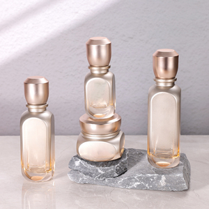 Logo imprimable or Rose 50ml 100ml 120ml bouteilles en verre plat finition mate pour lotion sérum parfum sprays pots de crème utilisation de perruque - Product Image 2