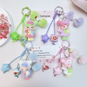 Llavero de peluche miniatura de la linda muñeca de dibujos animados Nanci, colgante para mochila de estudiante, adorno para teléfono, colgante DIY para bolso, venta al por mayor - Product Image 4
