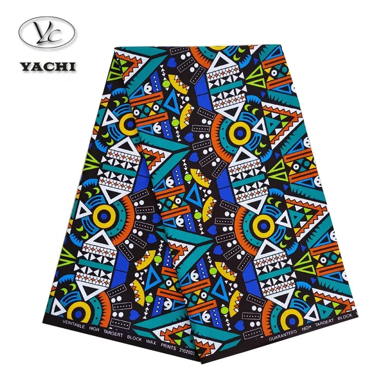 Yachitex, лидер продаж, африканская Вощеная хлопчатобумажная ткань для платья