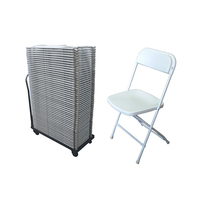 Chaise pliante à cadre en acier au carbone à poignée ouverte simple robuste chariot empilable