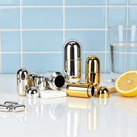Conteneur en plastique électroplaqué de qualité alimentaire en forme de capsule, flacon vide pour cosmétiques solides, emballage personnalisé avec logo