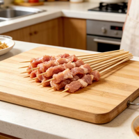Brochettes de barbecue longues en bambou naturel de qualité alimentaire, écologiques, biodégradables, pointues, portables pour camping en extérieur et grillades au charbon de bois