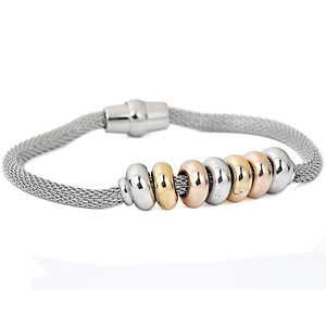Stainless Steel Cable <b>Bracelet</b> With <b>Beads</b> Ball Shape Geometric Design For Women Gift Jewelry - Product Image 5