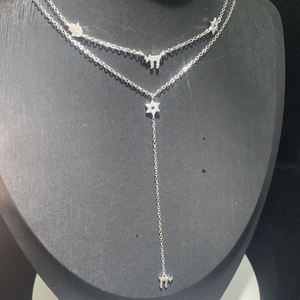Collana con Ciondolo Stella Occhio Chai Placcata Oro con Micro Pavé di Zirconi Simbolo della Vita Amuleto Gioielli <span class=keywords><strong>Religiosi</strong></span> <span class=keywords><strong>Ebraici</strong></span> - Product Image 2