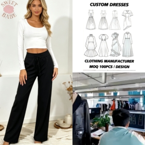 Pantalon droit taille haute à cordon de serrage pour femme, coupe ample, décontracté, idéal pour le quotidien, les trajets et les rendez-vous - Product Image 1