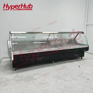 Exhibidor Industrial Premium de Metal Resistente en Blanco y Negro para Almacenamiento en Frío, Ideal para Negocios de Embutidos, Aves, Lácteos y Catering - Product Image 4