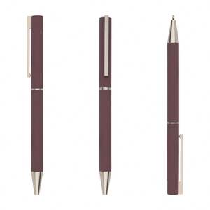 NUEVO Bolígrafo Metálico Delgado con Acabado de Goma, Bolígrafos Metálicos Azul Marino con Logotipo Personalizado - Product Image 6