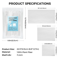 Toalla de Baño Plegable de 70*100cm, Directo de Fábrica, Tejido No Tejido Comprimido, Engrosada, Desechable, Color Sólido, Combo para Viajes de Negocios