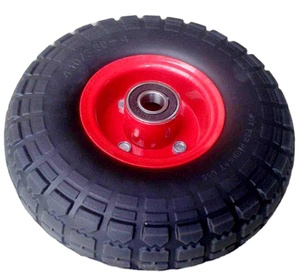 Chariot à <span class=keywords><strong>main</strong></span>, chariot à roues, roues pleines anti-crevaison, jante en plastique colorée et métal, 4.10/3.50-4, mousse PU, polyuréthane 10 pouces - Product Image 2