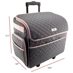 Free sample Strong Carry Handles and Shoulder Strap Compatible Rolling Trolley Tote with Sewing Machine Case <b>on</b> <b>Wheels</b> - Product Image 2