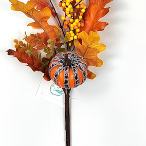 Branche de feuilles <span class=keywords><strong>d</strong></span>'<span class=keywords><strong>automne</strong></span> <span class=keywords><strong>d</strong></span>écorative artificielle en forme de citrouille, arrangement floral en soie pour Thanksgiving, mariage, <span class=keywords><strong>d</strong></span>écoration intérieure - Product Image 3