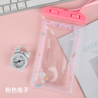 Sac de téléphone portable étanche en PVC transparent de dessin animé mignon lanière de poche étui de téléphone portable universel extérieur résistant à l'eau