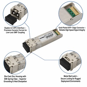 Transceptor SFP+ ER de 10G, Monomodo, 1550nm, 40km, Dúplex LC, DDM, para Estación Base Rural, Línea de Alquiler Punto a Punto Metropolitana - Product Image 3