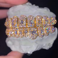 Grillz en argent 925 sertis de diamants VVS et de moissanite, style Hip Hop, pour hommes et femmes, bijoux personnalisés