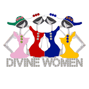 Tùy Chỉnh Sorority Màu Hồng Và Màu Xanh Lá Cây Màu Đỏ Và Trắng Màu Xanh Và Màu Vàng Tone Thiết Kế Tráng Men Bling Divine Phụ Nữ Trâm Pin - Product Image 1