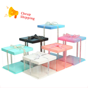 อาหารสีน้ำตาลน่ารักคราฟท์แบบพกพากล่องก้อนออกแบบเกรด Takeaway กระเป๋ากล่องเบเกอรี่<span class=keywords><strong>20X20</strong></span>สำหรับชั้นกล่องเค้ก - Product Image 1