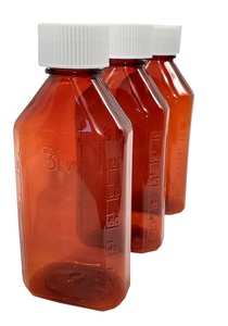 Vente en gros 1oz 2oz 4oz Conteneur pour animaux de compagnie Bouteille de sirop contre la toux Bouteille orale liquide ambré Récipient en plastique - Product Image 2