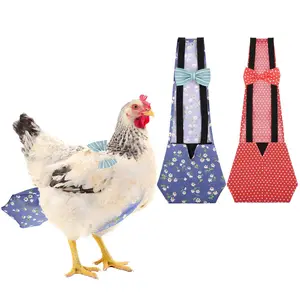 S - L Duckling Chicken Diaper Washable Reusable Goose Clothes Farm Pet Diapers Bow Tie Ducky Diapers Supplies For Poultry