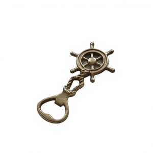 Ouvre-bouteille portable robuste en alliage de zinc, design nautique, poignée en corde en forme de roue de bateau, ouvre-boissons manuel pour soda, bière, cuisine - Product Image 3