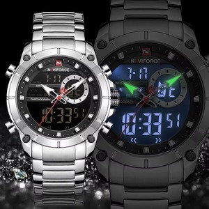 Montre Homme à Double Affichage Drioshipping, Fabricant de Montres en Acier Inoxydable avec Affichage de la Semaine, Montre-Bracelet à Quartz pour Homme - Product Image 4