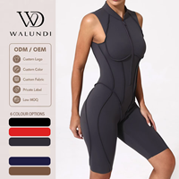 Mono de Yoga para Mujer, Compresión, Sin Mangas, Elástico, Mallas de Fitness de Secado Rápido, Transpirable, Diseño con Cremallera Trasera, Mallas Deportivas