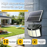 Applique murale solaire à 576 LED, haute luminosité, capteur de lumière, étanche IP65, lumière du jour 6000K, IRC 90, pour jardin, patio, allée