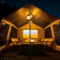 Tente de camping entièrement en maille avec écran occultant, résistante au vent et à la pluie, idéale pour le glamping familial