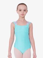 Leotardo de Ballet morado claro para niñas, sin mangas, alto elástico, encaje, hombro, entrenamiento de baile, rendimiento y traje de práctica