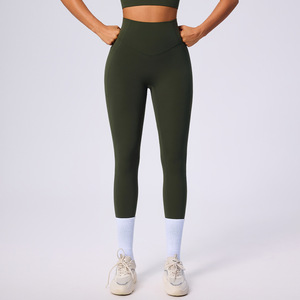 Leggings <span class=keywords><strong>Sportivi</strong></span> da Donna a Vita Alta con Tasca, 68% Nylon 32% Spandex, con Vita Elastica a V, Tinta Unita, Aderenti ed Elasticizzati per Fitness e Yoga - Product Image 6