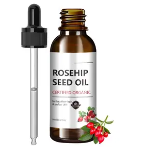 Nhà Sản Xuất Bán Buôn Nhãn Hiệu Riêng Hữu Cơ Rose Hip Hạt Giống Dầu 60Ml Lạnh Ép Rosehip Dầu Cho Khuôn Mặt