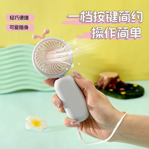 Mini ventilador portátil de mano con cordón, recargable, alimentado por USB, motor de CC, motor con escobillas, 152x65x42mm, para uso en exteriores - Product Image 1