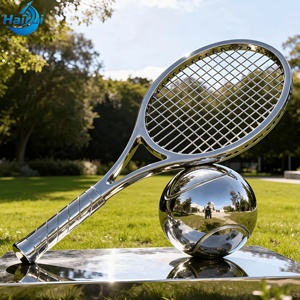 Grandes Esculturas de Raquetas de Acero Inoxidable, Pelotas de Tenis y Golf, y Esculturas para Decoración de Parques, Material de Acero Inoxidable Hairui434 - Product Image 1