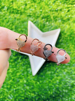 Fermoir de bijoux en forme de cœur micro-pavé CZ, fermoir diamanté pour la fabrication de colliers