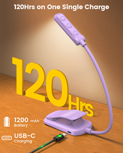 Glocusent Nouvelle <span class=keywords><strong>Lampe</strong></span> <span class=keywords><strong>de</strong></span> <span class=keywords><strong>Lecture</strong></span> Portable Rechargeable à Clipser, 3 Couleurs, Contrôle Sans Fil, Gradation Continue, USB-C, Longue Durée - Product Image 5