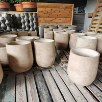 Pots de ciment modernes et vintage pour la maison Nouveau pot de plantes en pierre de fibre pour l'extérieur et l'intérieur Trous chinois de drainage biodégradables et durables