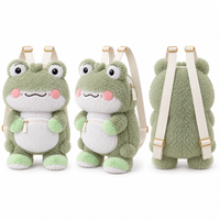 Sacs à dos en peluche personnalisés en forme de grenouille, conformes aux normes CPC et CE, produits en peluche personnalisés, sacs à dos de dessin animé pour enfants
