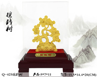 Adorno de oficina chino personalizado regalos de Feng Shui decoración del hogar buena suerte riqueza moneda oro dinero árbol
