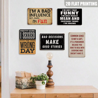 Letrero Metálico con Frase Divertida, Placa Decorativa de Pared con Diseño Retro Desgastado, Impresión Plana 2D, Decoración con Dicho Humorístico para Garaje, Bar, Cueva del Hombre, Hogar