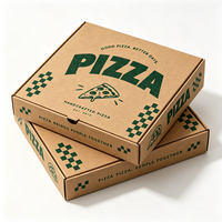 Boîtes à pizza en carton ondulé Kraft SP5298, qualité alimentaire, résistantes à la graisse, logo personnalisé en relief, plusieurs tailles, écologiques, pour les pizzerias à emporter
