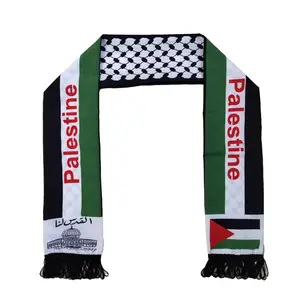 Atacado Novo Estilo Keffiyeh Palestina Koffiya Lenço Poliéster Hijab 14x135cm Lenços Palastine Xaile Impressão