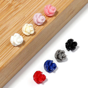 Cuentas de flor de Camelia, cuentas de Coral artificiales, 11 colores para pendientes, pulsera, collar, joyería, accesorios DIY, 6mm-30 Uds. - Product Image 4