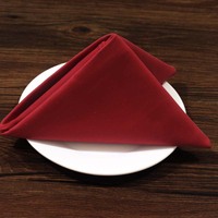 Serviettes de table en coton 100% rouge, lavables, durables, personnalisables, avec ourlet surjeté, pour restaurants et traiteurs, vente en gros